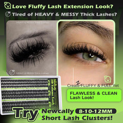 Newcally close-up of fibre texture revealing soft, fluffy lashes for natural blend