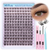 Newcally front packaging showing complete lash cluster kit and tools for quick application