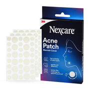 Nexcare front packaging showing 108 acne covers and key benefits