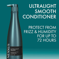 Nexxus cap and label detail highlighting frizz-deflecting technology
