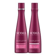 Nexxus front packaging showing two 13.5oz bottles and product benefit