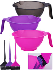 NiHome mixing bowls front view showing three colors and included brushes for organized coloring