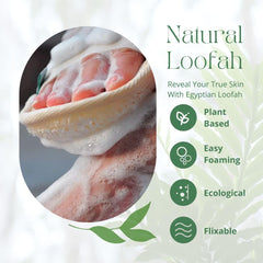 NileCart loofah in shower demonstrating easy back reach and smoother skin benefit
