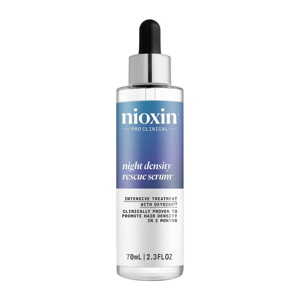 Nioxin front bottle showing product and benefit for fuller-looking hair