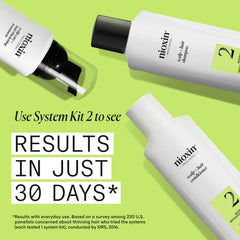 Nioxin bottle on bathroom shelf conveying everyday salon-quality care