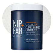 Nip+Fab front packaging showing XXL 100-count resealable tub and benefits