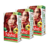 Nisha front packaging showing Flame Red and bright, lasting color