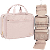 NISHEL front closed pink travel bag showing compact profile and zipper benefits