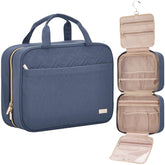 NISHEL front view hanging toiletry bag with organized storage benefit