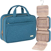 NISHEL front view of hanging toiletry bag showing neat organization and portability