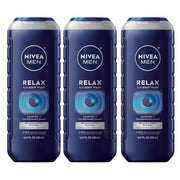 NIVEA MEN front packaging showing calming Lavender and Sandalwood scent for relaxation