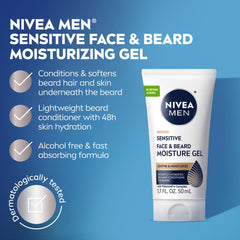 NIVEA MEN tube with cap open dispensing gel for easy, mess-free application