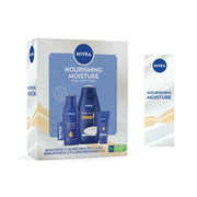 NIVEA front packaging showing complete four-piece set and travel case benefit organization