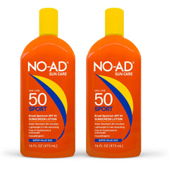 NO-AD front packaging showing SPF 50 and product benefits