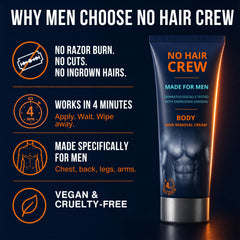 No Hair Crew close-up cream texture showing smooth spreadability and control
