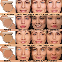 No Makeup Makeup open compact with included brush illustrating easy application