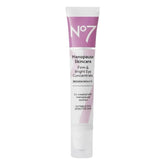 No7 front packaging of Firm & Bright Eye Concentrate showing compact 15 ml tube benefit of clear product identity