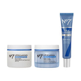 No7 front packaging showing the three-piece set and immediate routine benefit
