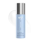 No7 front bottle showing sleek pump and label, conveys hydration benefit