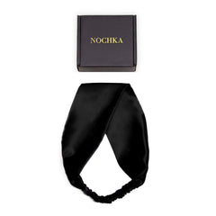Nochka Fashion front view black headband shows sleek, protective styling