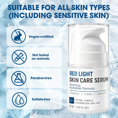 Nodfens serum under LED mask demonstrates compatibility benefit
