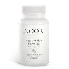 NOOR HAIR front packaging showing supplement bottle and clear benefits