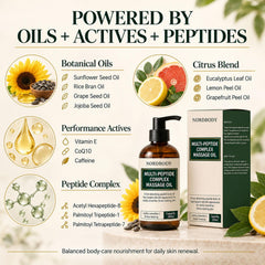 NordBody key ingredient bottles with almond and argan oil benefit