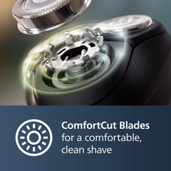 Norelco 1100 handle texture detail for secure grip and comfortable control