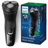 Norelco 2400 series front view showing ergonomic grip for comfortable shave