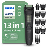 Philips Norelco 9000 front view showing sleek finish and controls for premium look