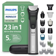 Norelco 9000 front view showing main trimmer and ergonomic grip for comfortable control