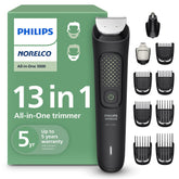 Norelco All-in-One 3000 front angle showing full kit for versatile grooming