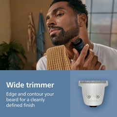 Norelco combs and accessories laid out for versatile fading and styling