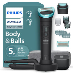 Philips Norelco groomer front view showing ergonomic design and easy handling