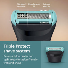 Norelco nose and ear trimmer head detail for precise hard-to-reach hair removal benefit