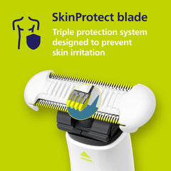 Philips Norelco OneBlade with 3mm comb attached demonstrating consistent short trims