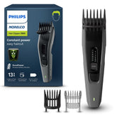 Norelco Philips front view showing controls and textured grip for comfortable handling