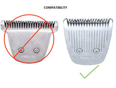 Norelco comb attached to MultiGroom in use demonstrating precise short-stubble trimming benefit