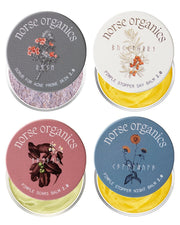 Norse Organics front packaging of 4-step acne system, clear ingredient focus