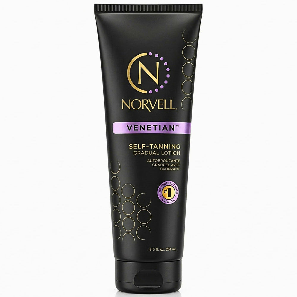 Norvell bottle front packaging showing brand and buildable tan benefit