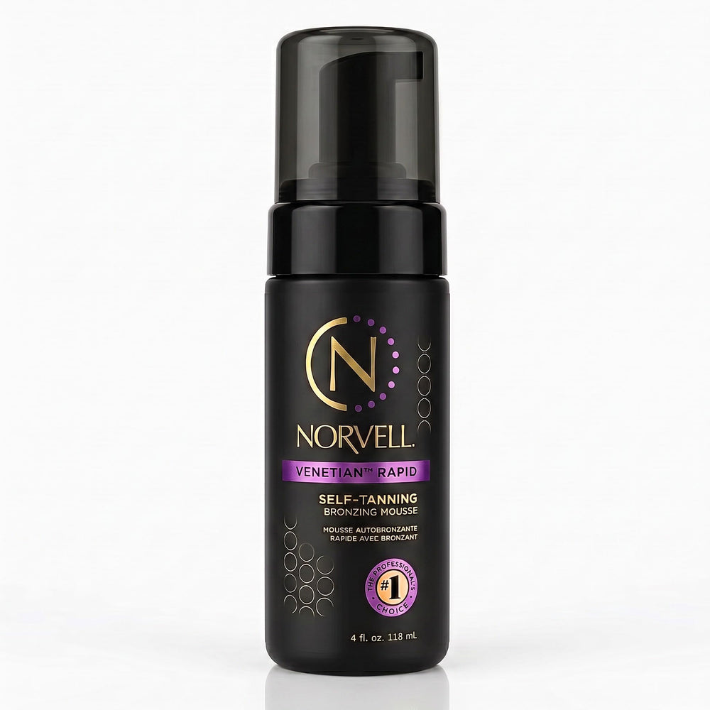 Norvell Venetian mousse front packaging showing product benefit of even coverage
