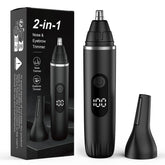 Notato front view of black trimmer showing compact design and portability benefit