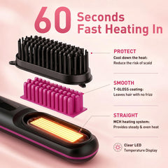 Notegala brush held in hand to show compact size and travel convenience