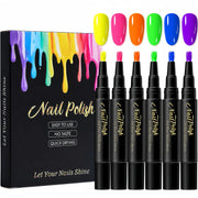 NovaCharm front packaging showing six bright polish pens and benefits