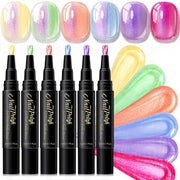NovaCharm front packaging showing six pearl shimmer pen colors and brand