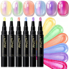 NovaCharm front packaging showing six pearl shimmer pen colors and brand