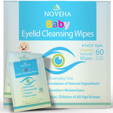 NOVEHA front packaging showing 60-count wipes and benefits