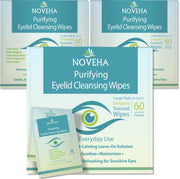 NOVEHA front packaging showing 180 wipes for gentle eyelid care