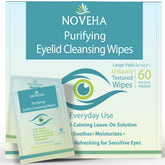 NOVEHA front packaging showing pack of 60 wipes and benefits