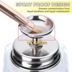 Noverlife metal pump head close-up demonstrating reliable measured dispensing